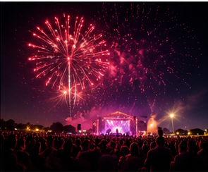 A fireworks display at a community event, an activity many parish council policies exclude